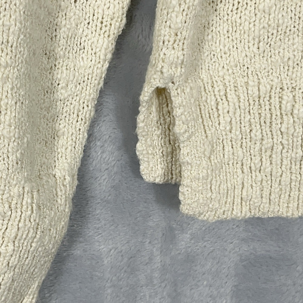 J.‎ Crew Womens Beige V-Neck Sweater L Cotton Blend Pullover Preppy Comfy Casual - Picture 3 of 8